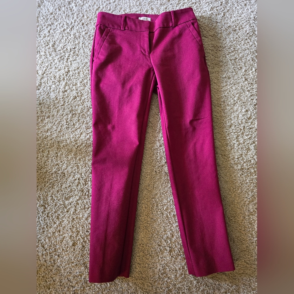 LOFT Women's Fuchsia Straight Leg Jeans